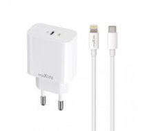 Maxlife MXTC-06-20C PD QC charger 1x USB-C 20W white + USB-C - Lightning cable 20W (OEM0101313)