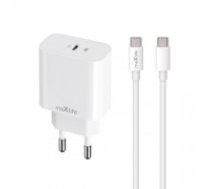 Maxlife MXTC-06-20C PD QC charger 1x USB-C 20W white + USB-C - USB-C cable 20W (OEM0101311)