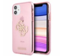 Guess GUHCN61PCUGL4GPI iPhone 11 6,1" | Xr różowy|pink hard case Glitter 4G Big Logo (GUHCN61PCUGL4GPI)