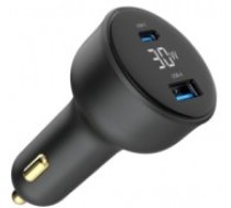 Auto lādētājs Gembird 2-port USB Car Fast Charger 30W Black (TA-UC-AC2PD30LCD-CAR-01)