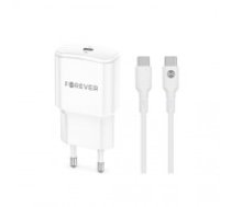 Forever TC-01 PD QC charger 1x USB-C 20W white + USB-C - USB-C cable 20W (GSM180746)