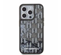 Karl Lagerfeld Liquid Glitter Monogram Gradient Case for iPhone 15 Pro Max Black (KLHCP15XLKLGKCCK)