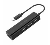 Lention Hub USB-C to 3x USB 2.0 + Ethernet Adapter (black) ("CB-UC-USB2.0- HUB-B)