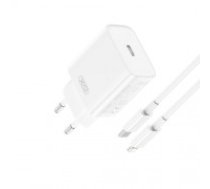 XO wall charger CE15 PD 20W 1x USB-C white + USB-C - Lightning cable (CE15WHUCL)