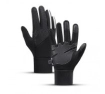 Hurtel Insulated, anti-slip sports phone gloves (size XL) - black (TOUCHSCREEN GLOVES THICKENED 4 XL BLACK)