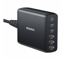 Wall charger GaN Rocoren 3x USB-C, 3x USB, 100W (black) (RCCTZM-NLZA01)