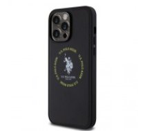 U.S. Polo PU Leather Printed Round Double Horse MagSafe Case for iPhone 15 Pro Max Black (USHMP15XPSRTK)