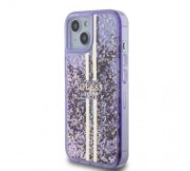 Guess PC|TPU Liquid Glitter Gold Stripe Case for iPhone 15 Purple (GUHCP15SLFCSEGU)