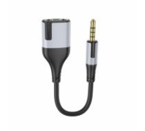 OEM Borofone Cable BL19 Creator 2 in 1 - jack 3,5mm male to 2xjack 3,5mm female - 15 cm black (KABAV1604)