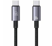 USAMS Kabel USB-C na USB-C 60W 0,25m Fast Charging stalowy|tarnish SJ678USB01 (US-SJ678) (SJ678USB01)