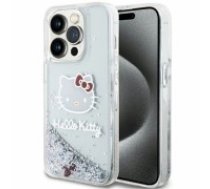 Hello Kitty Liquid Glitter Charms Kitty Head case for iPhone 15 Pro - silver (HEL000034-0)