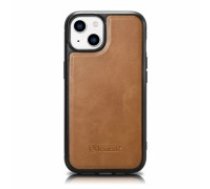 iCarer Leather Oil Wax case covered with natural leather for iPhone 14 Plus brown (WMI14220719-TN) (WMI14220719-TN)