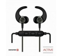 Swissten Active Wireless Bluetooth 4.2 Earphones | A2DP | AVRCP | HSP | HFP | Bezvadu Sporta Austiņas Melnas (SW-AC-SPHS-BK)