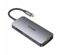 MOKiN 8in1 USB-C Adapter to 3x USB 3.0 + HDMI + USB-C + VGA + SD Card Reader + Micro SD Card Reader (silver) (MOUC0503)