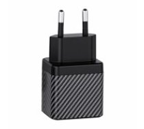 Wall charger INVZI GaN 2x USB-C, 45W, EU (black) (GH4512EU)