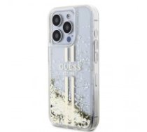 Guess PC|TPU Liquid Glitter Gold Stripe Case for iPhone 15 Pro Max Transparent (GUHCP15XLFCSEGT)