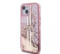 Guess PC|TPU Liquid Glitter Gold Stripe Case for iPhone 15 Pro Max Pink (GUHCP15XLFCSEGP)