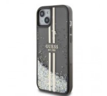 Guess PC|TPU Liquid Glitter Gold Stripe Case for iPhone 15 Plus Black (GUHCP15MLFCSEGK)