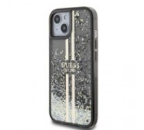 Guess PC|TPU Liquid Glitter Gold Stripe Case for iPhone 15 Black (GUHCP15SLFCSEGK)