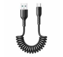 Fast Charging cable for car Joyroom USB-A to Type-C Easy-Travel Series 3A 1.5m, coiled (black) (SA38-AC3 1.5M BL)