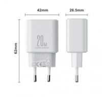 Joyroom JR-TCF05 20W USB-C | USB-A Fast Dual Port Wall Charger - White + USB-C - Lightning 1m (JR-TCF05)