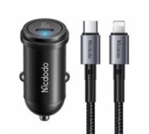 Mcdodo CC-7492 car charger, USB-C, 30W + USB-C to Lightning cable (black) (CC-7492)
