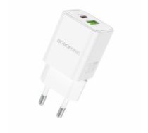 OEM Borofone Wall charger BN14 Royal - USB + Type C - QC 3.0 PD 30W white (ŁAD001693)