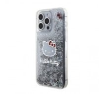 Hello Kitty Liquid Glitter Electroplating Head Logo Case for iPhone 15 Pro Max Transparent (HKHCP15XLIKHET)