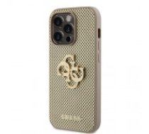 Guess PU Perforated 4G Glitter Metal Logo Case for iPhone 15 Pro Gold (GUHCP15LPSP4LGD)