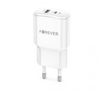 Forever TC-01-20AC PD QC charger 1x USB-C 1x USB 20W white (GSM170734)