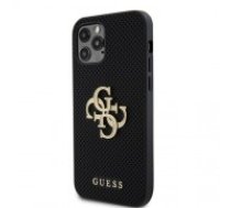 Guess PU Perforated 4G Glitter Metal Logo Case for iPhone 12|12 Pro Black (GUHCP12MPSP4LGK)