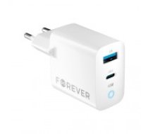 Forever GaN TC-06-65AC PD QC charger 1x USB-C 1x USB 65W white (GSM171397)