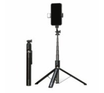 OEM Selfie Stick - with detachable bluetooth remote control, tripod and LED light - P100D BLACK (UCH001161)