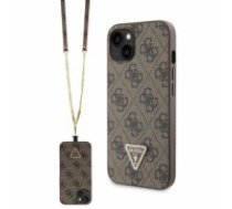 Guess GUHCP14SP4TDSCPW iPhone 14 6.1" brązowy|brown hardcase Crossbody 4G Metal Logo (GUHCP14SP4TDSCPW)