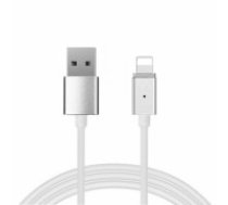 OEM Cable Magnetic Type 1 - USB to Lightning - with detachable plug Iphone 5|6||7|8|X 1 Meter SILVER (blister pack) (KABAV0126)