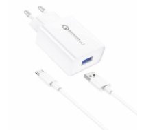 Foneng EU13 Wall Charger + USB to USB-C Cable, 3A (White) (EU13 TYPE-C)