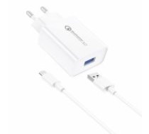 Wall Charger Foneng EU13  + USB to Micro USB Cable, 3A (White) (EU13 MICRO)