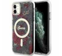 Guess PC|TPU Flowers IML MagSafe Compatible Case for iPhone 11 Kaki (GUHMN61HCFWSA)