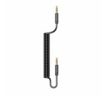 USAMS Adapter Spring audio jack 3,5mm -3,5mm 1,2m czarny|black SJ256YP01 (US-SJ256) (SJ256YP01)