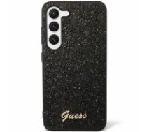 Guess PC|TPU Glitter Flakes Metal Logo Case for Samsung Galaxy S23 Black (GUHCS23SHGGSHK)