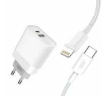 Wall Charger with Lightning Cable XO L64 20W, QC3.0, PD (white) (L64 + LIGHTNING)