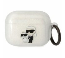 Karl Lagerfeld 3D Logo NFT Karl and Choupette TPU Glitter Case for Airpods Pro White (KLAPHNKCTGT)