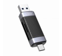 Orico CD2D-AC2-BK-EP TF|SD memory card reader, USB + USB-C (black) (CD2D-AC2-BK-EP)