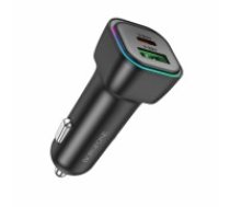 OEM Borofone Car charger BZ28A Trophie - USB + Type C - QC 3.0 PD 30W 3A black (ŁAD001816)