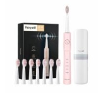 FairyWill Sonic toothbrush with head set and case FW-E11 (pink) (FW-E11 PINK + 8 HEAD)