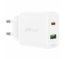 Acefast wall charger USB Type C | USB 20W, PPS, PD, QC 3.0, AFC, FCP white (A25 white) (A25 WHITE)