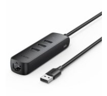 Ugreen adapter USB Type C - Ethernet RJ45 | 3 x USB black adapter (CM416) (CM416)