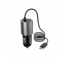 Dudao USB car charger with built-in micro USB 3.4 A cable black (R5Pro M) (R5PRO M)