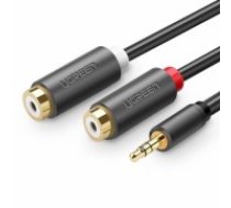 UGREEN AV109 Male 3.5mm Jack to 2x Female RCA (Cinch) Cable 1m (black) (10547)