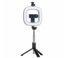 OEM Selfie Stick - with detachable bluetooth remote control, tripod and ring lamp - P40D-1 Black (UCH000642)